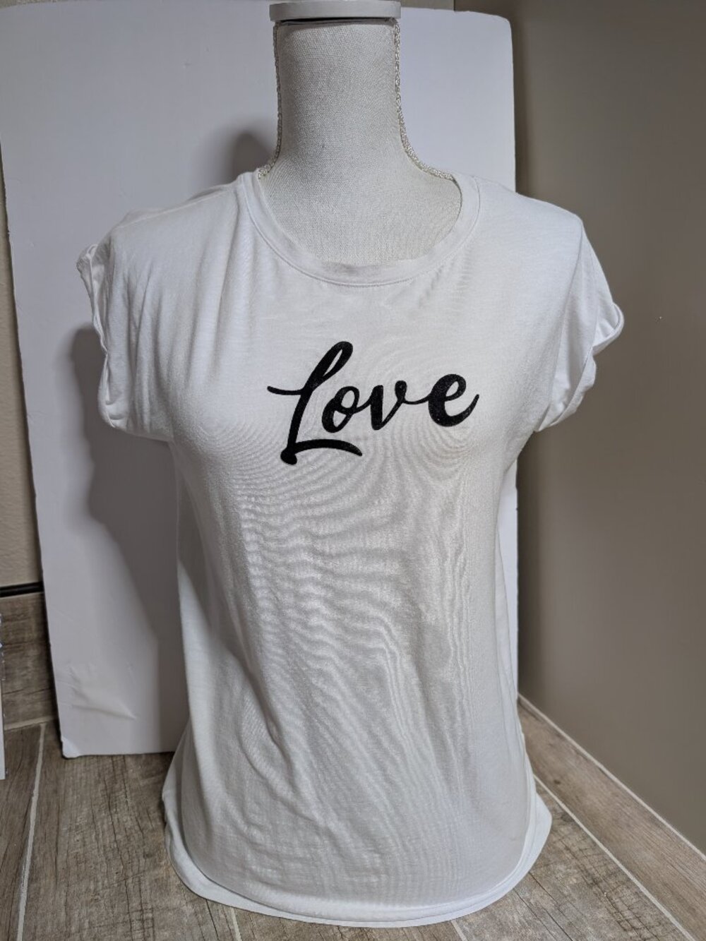 Christian Siriano LOVE Graphics WHITE TShirt Top - Women's Sz M